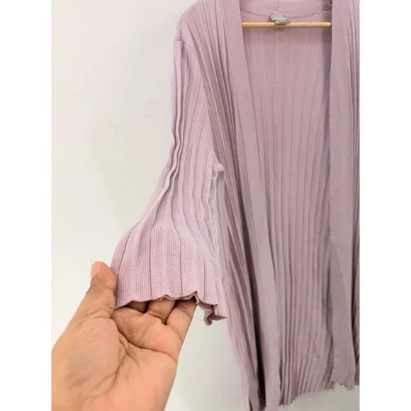 Chico’s Womens Open Front Cardigan Sweater Purple Long Sleeve Size 1 - Picture 9 of 17